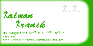 kalman kranik business card